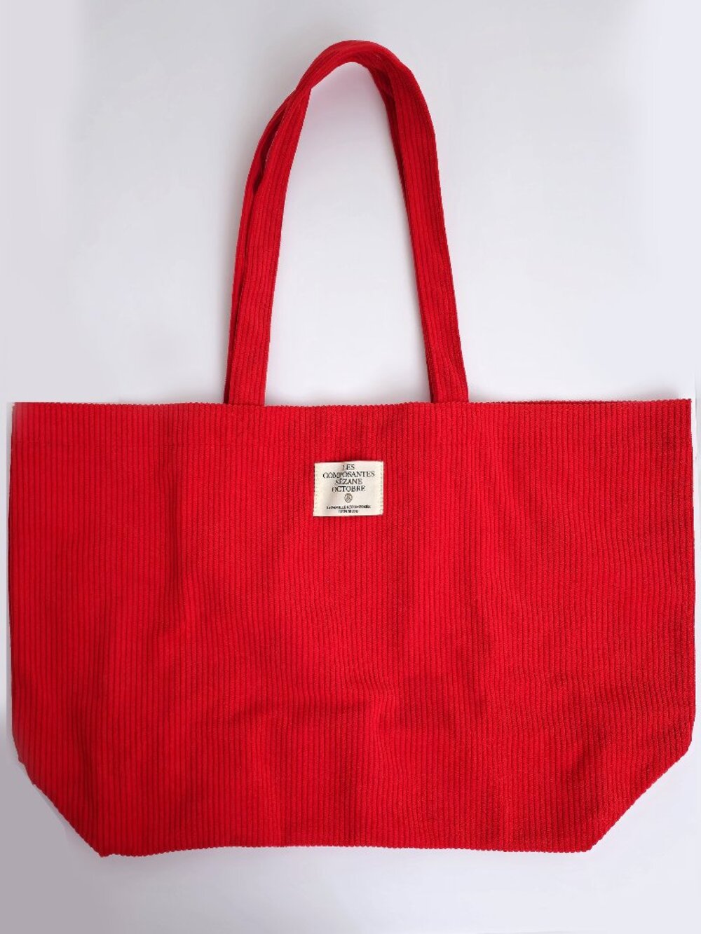 NWOT Sezane Red Velvet Corduroy Tote Bag